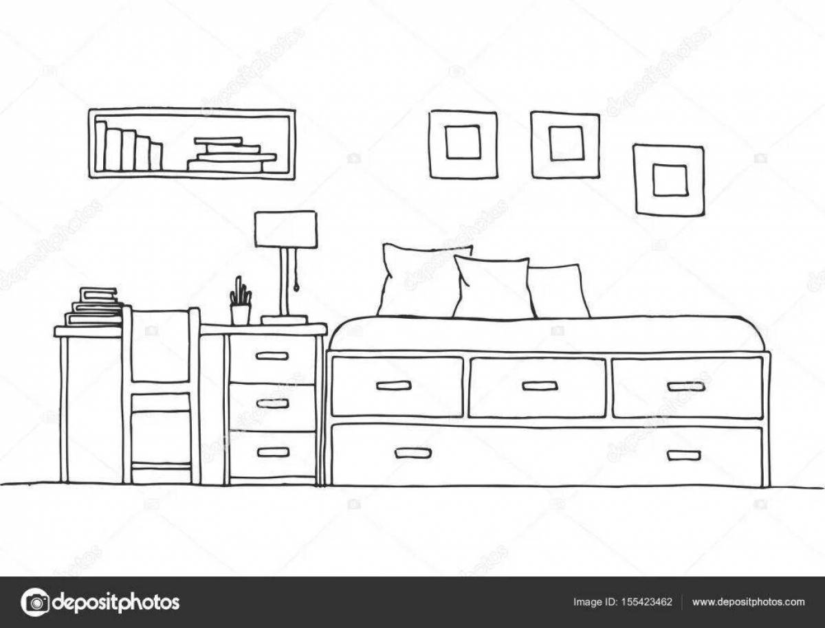 Charming bok current bed coloring page