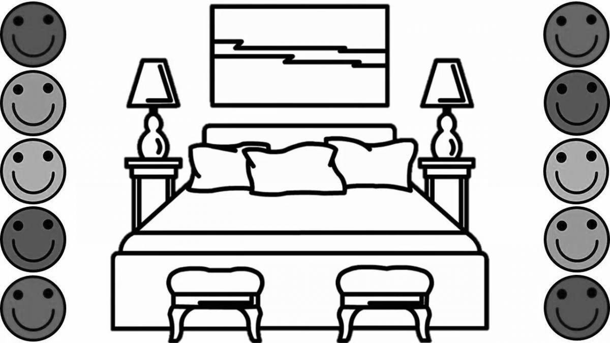 Coloring page sparkling bok current bed