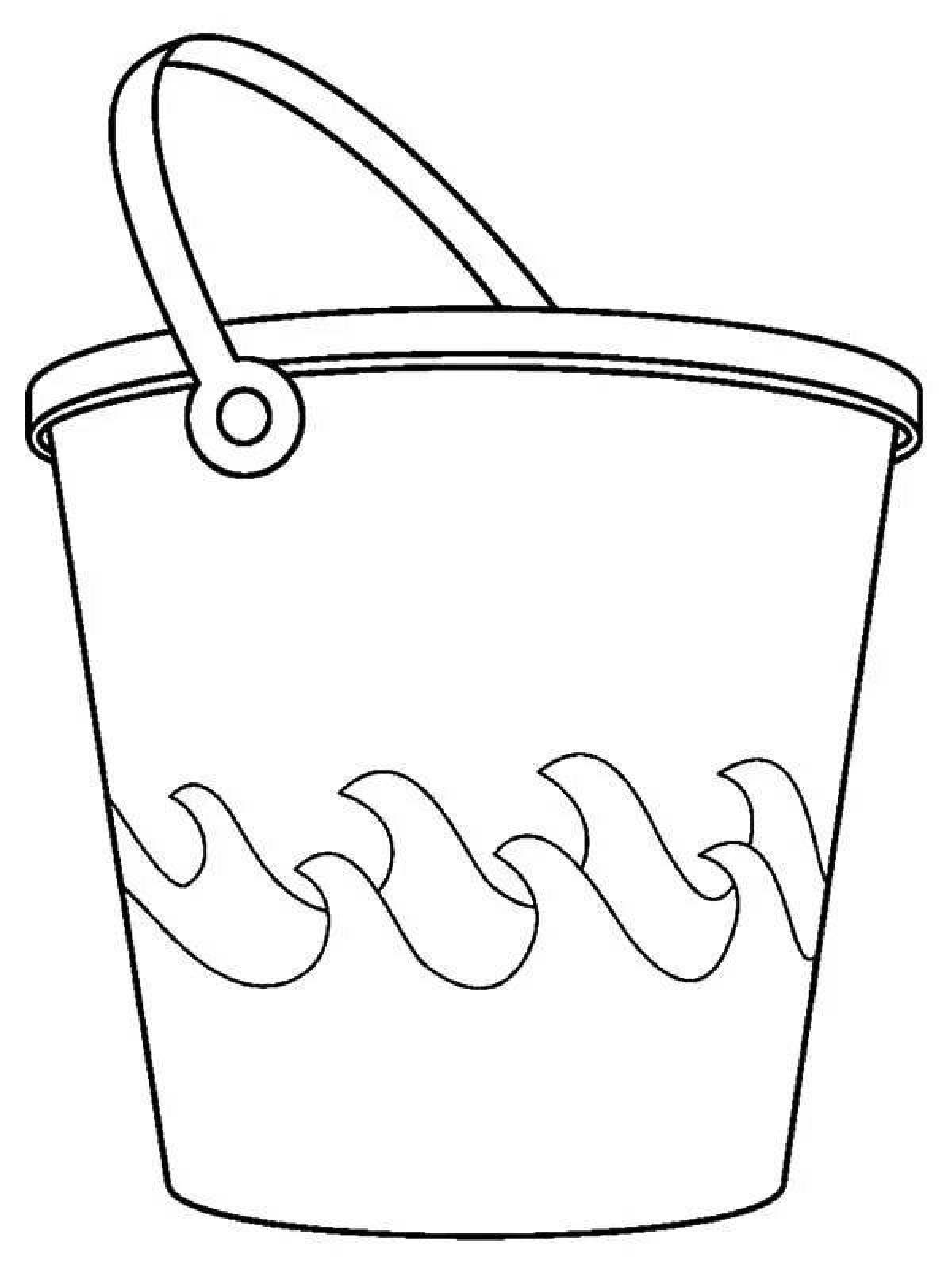 Colorful bucket coloring book for kids