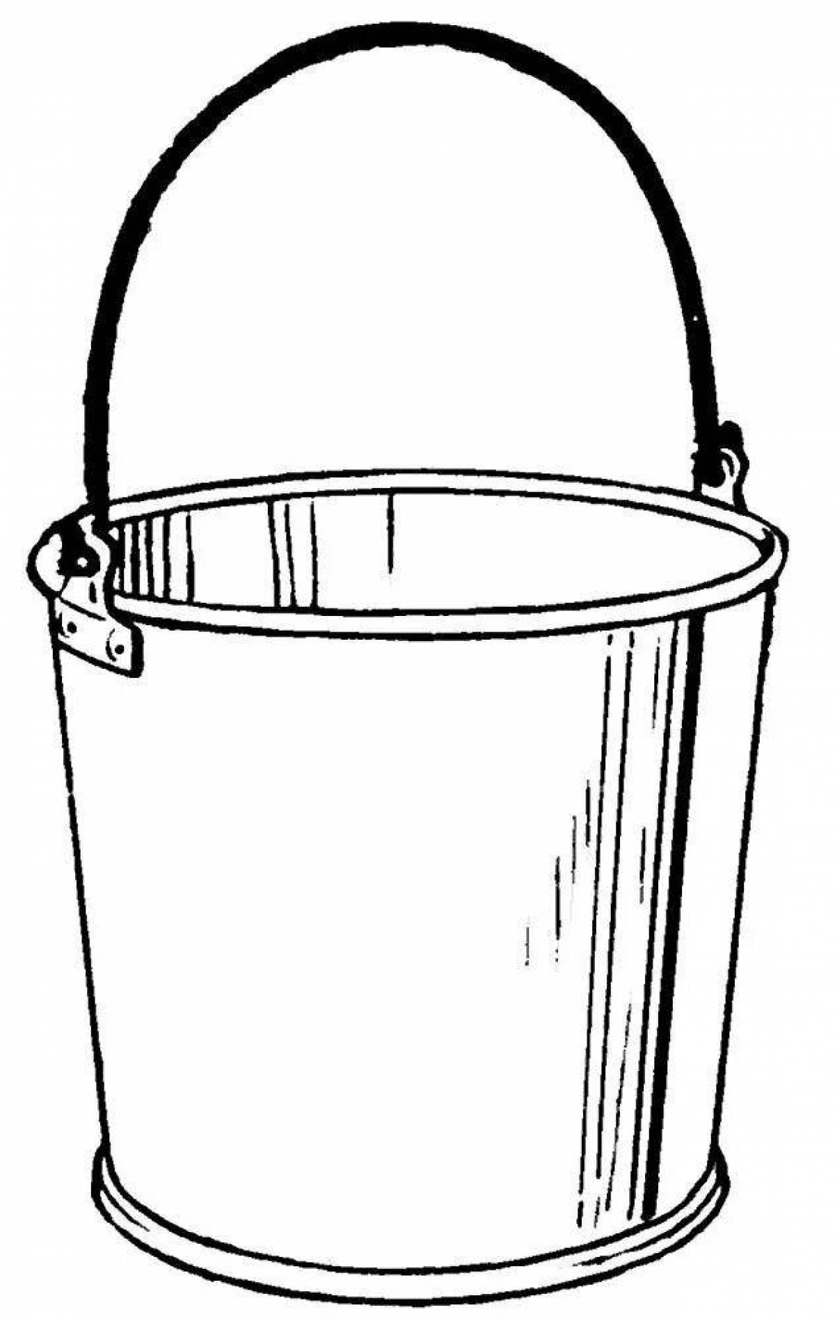 Fun bucket coloring page for kids