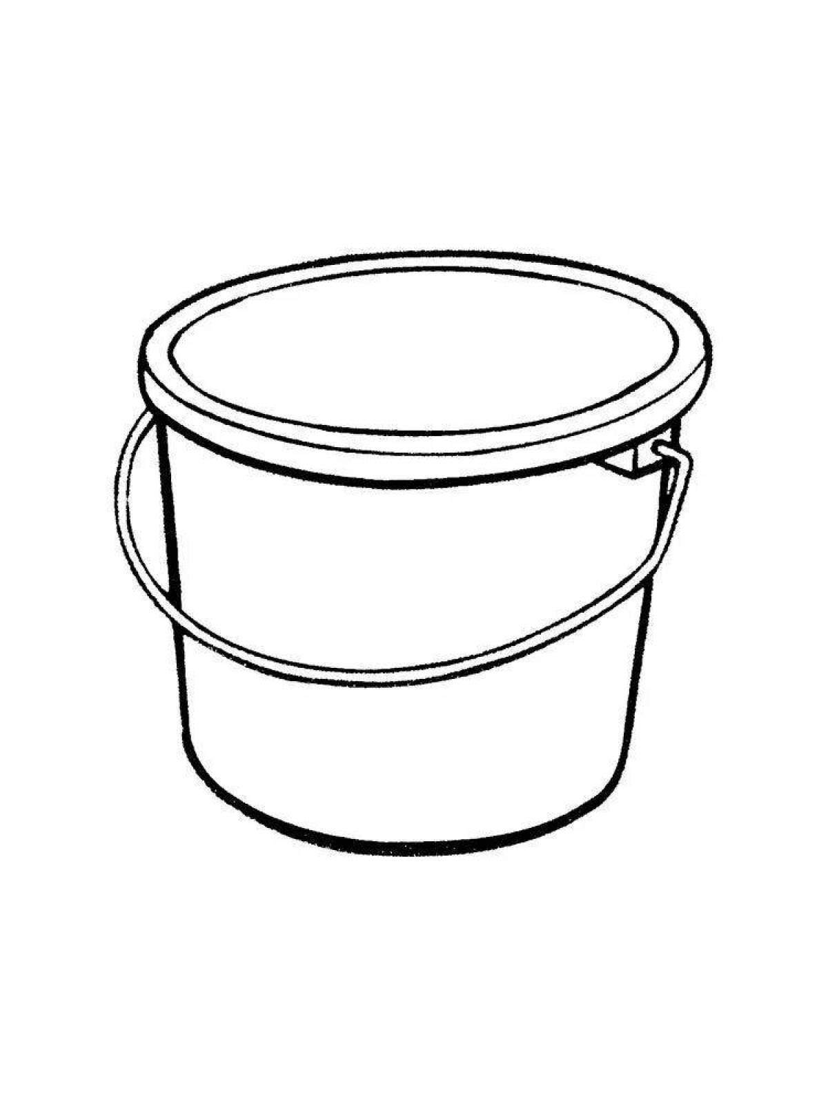 Playful baby bucket coloring page