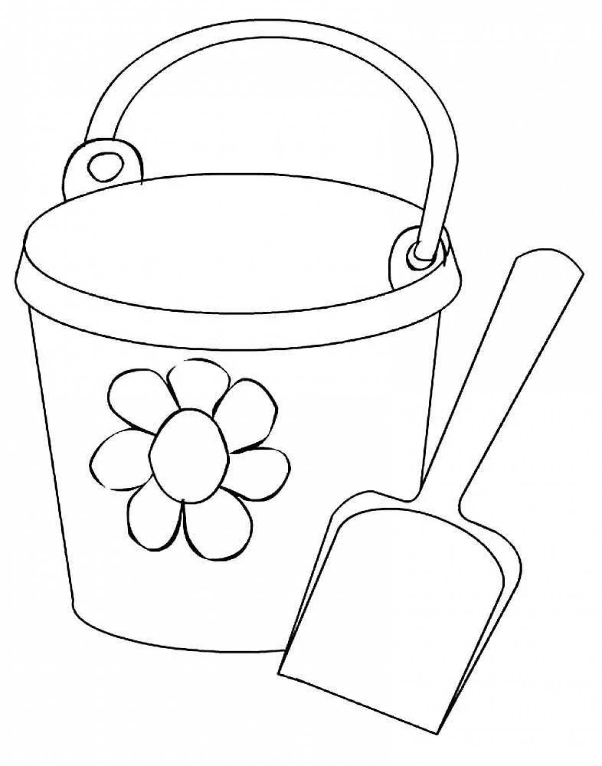 Adorable bucket coloring book for kids