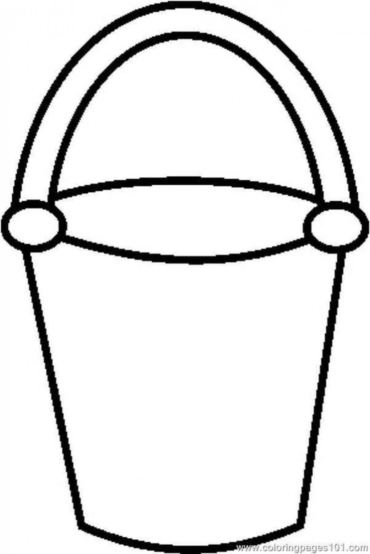 Animated bucket coloring page for toddlers