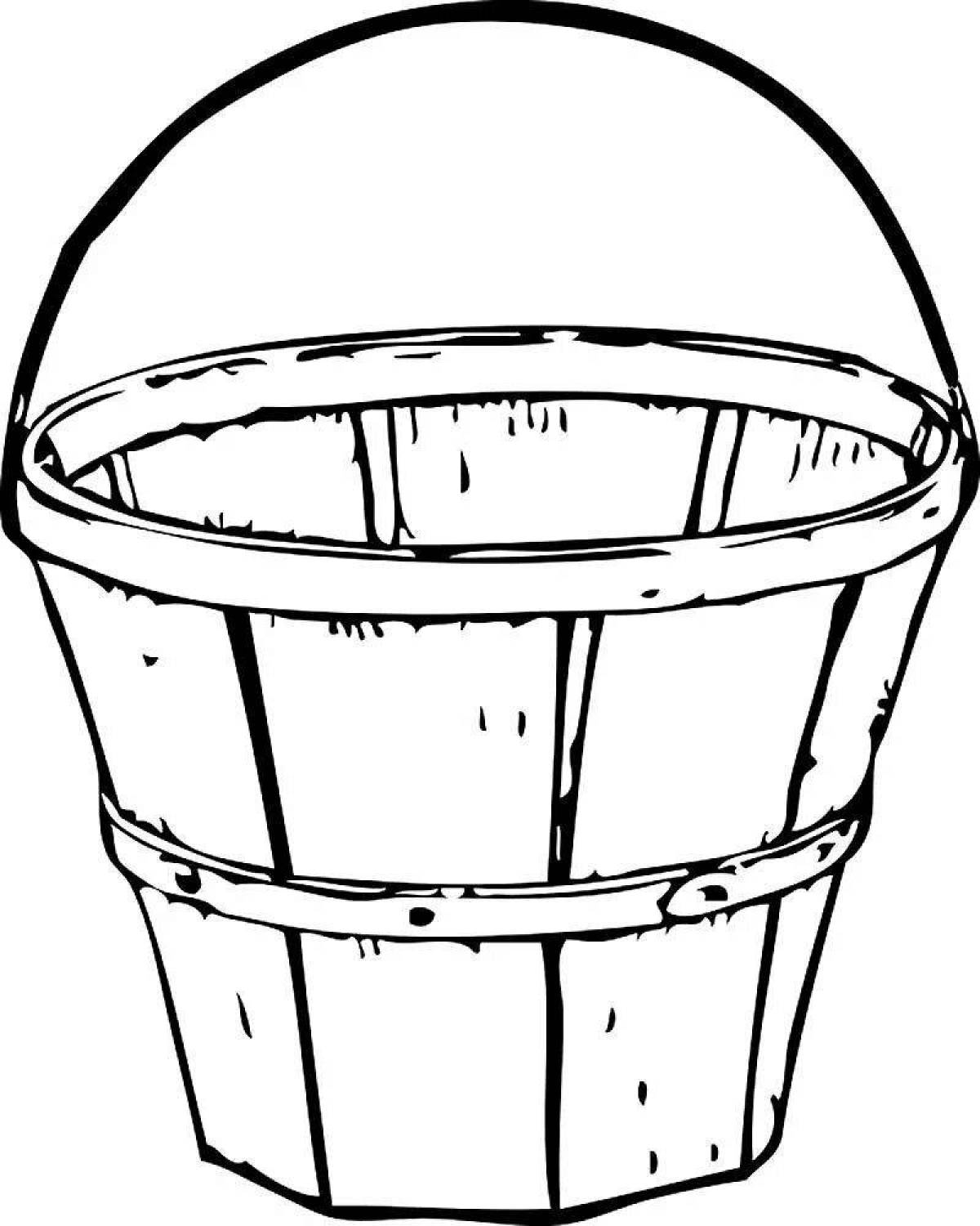 Living bucket coloring page for youth