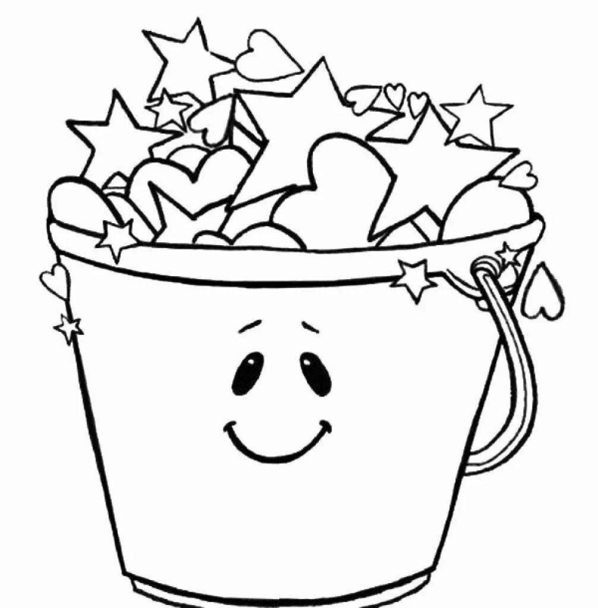 Glitter bucket coloring book for preschoolers