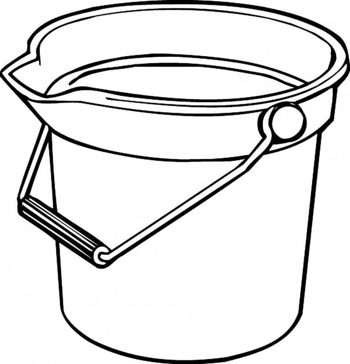 Cute Bucket Coloring Page for Toddlers
