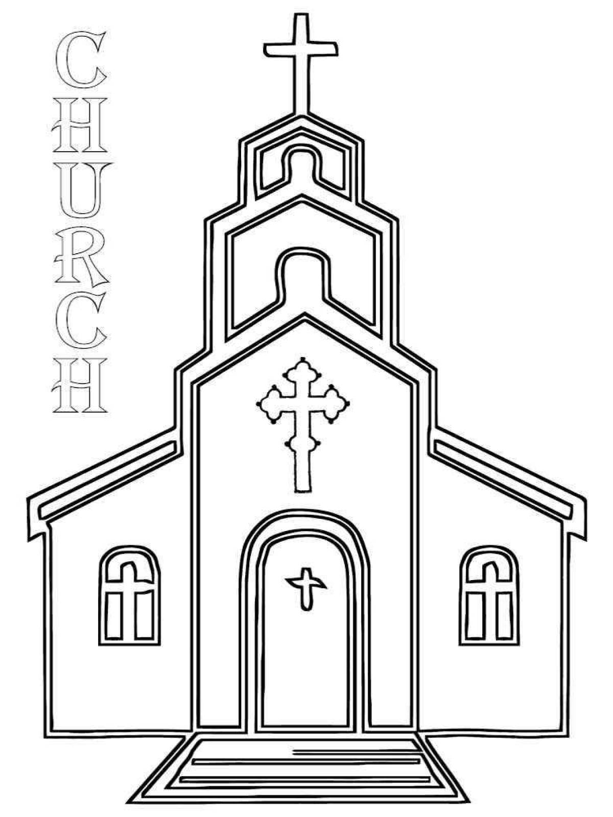 Glitter church coloring book for kids