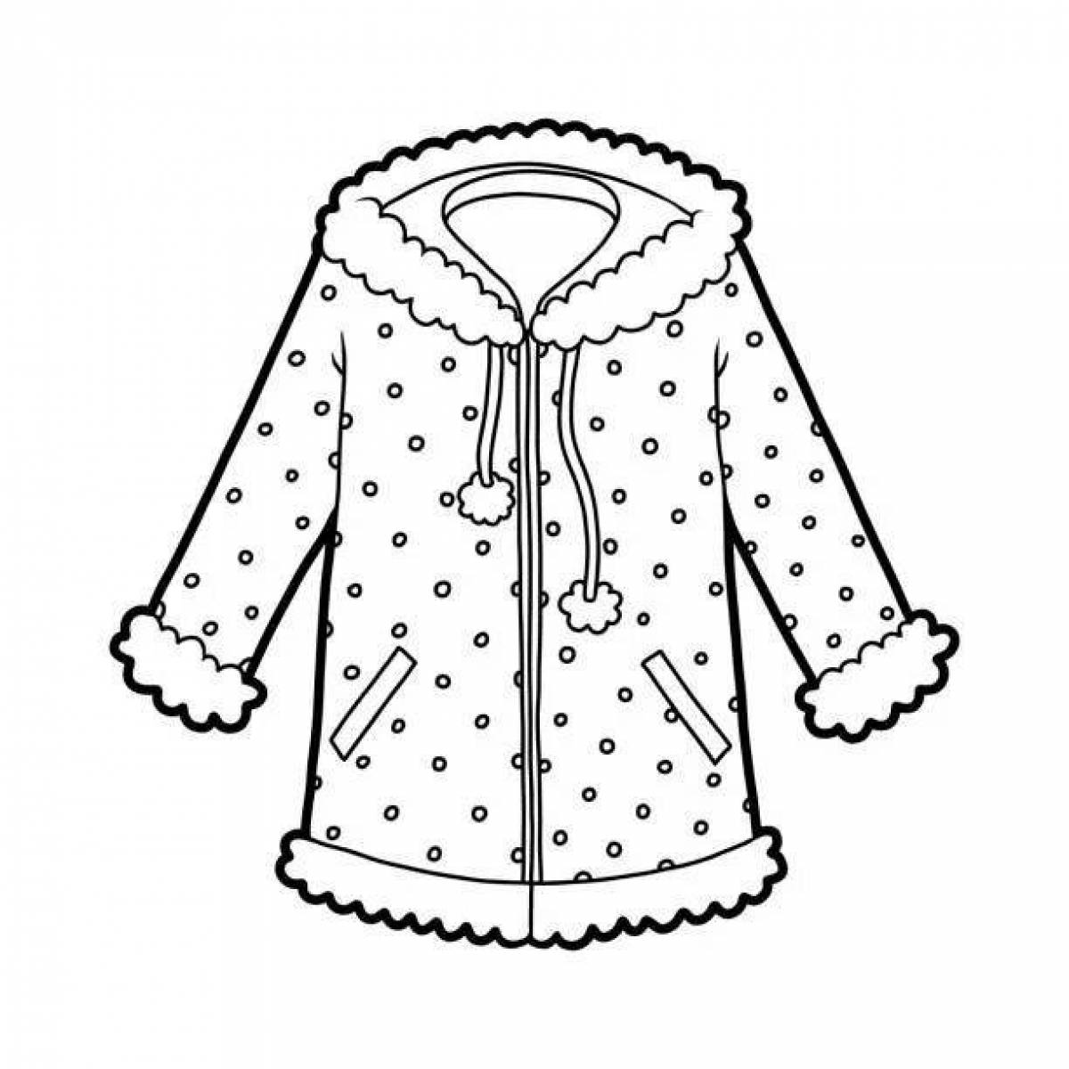 Playful coat coloring page for kids