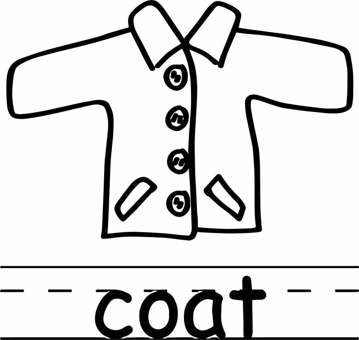 Fabulous coat coloring page for kids