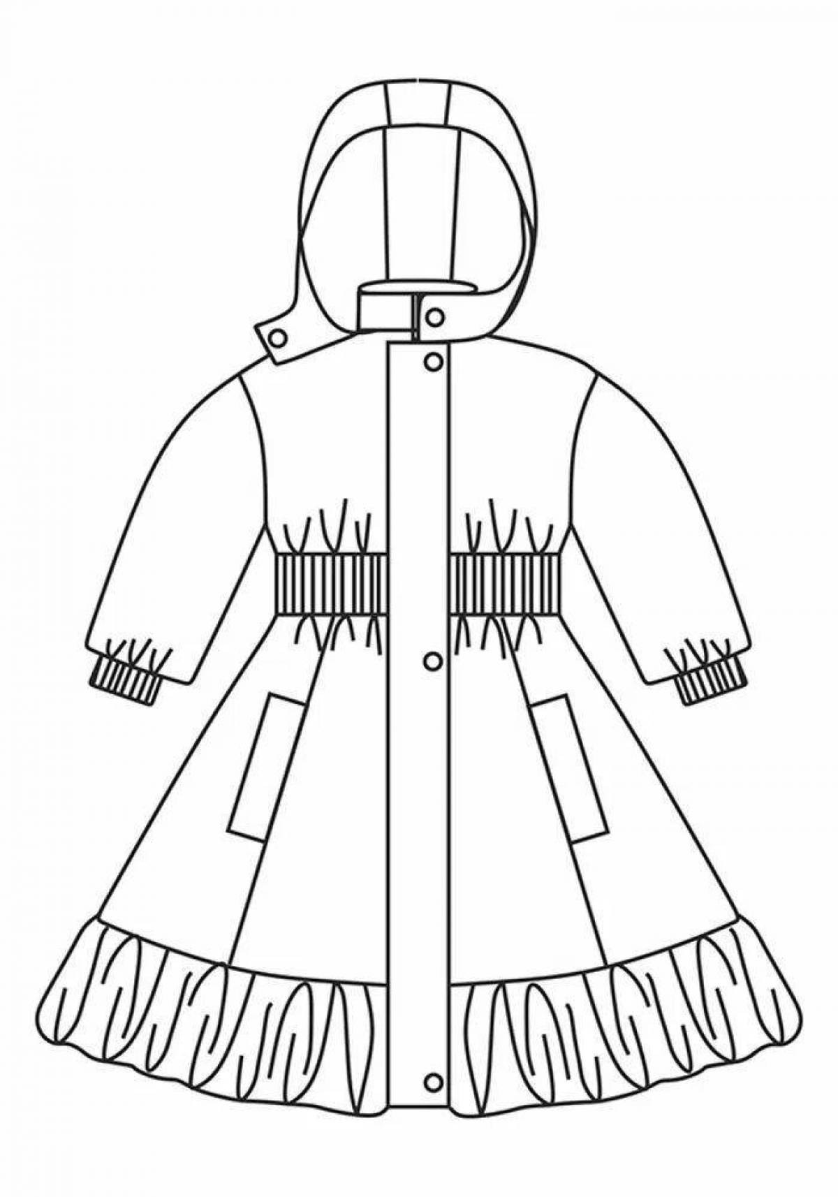 Adorable coat coloring page for kids