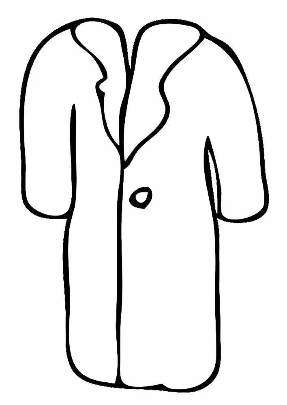 Outstanding coat coloring page for kids