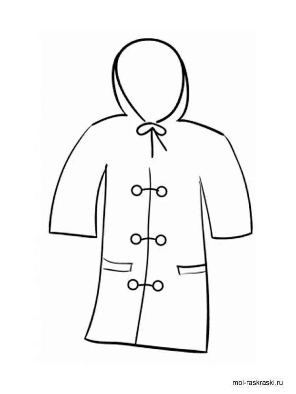Glamour coat coloring page for kids