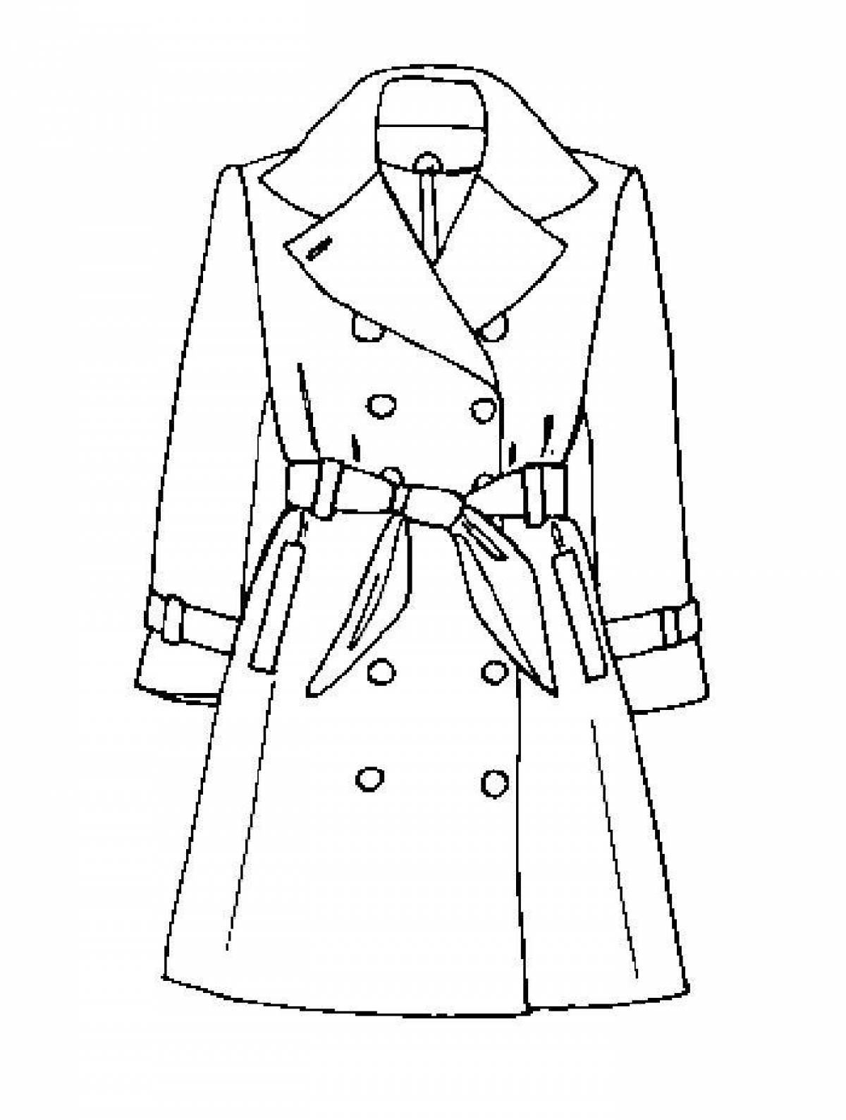 Children's beautiful coat coloring page