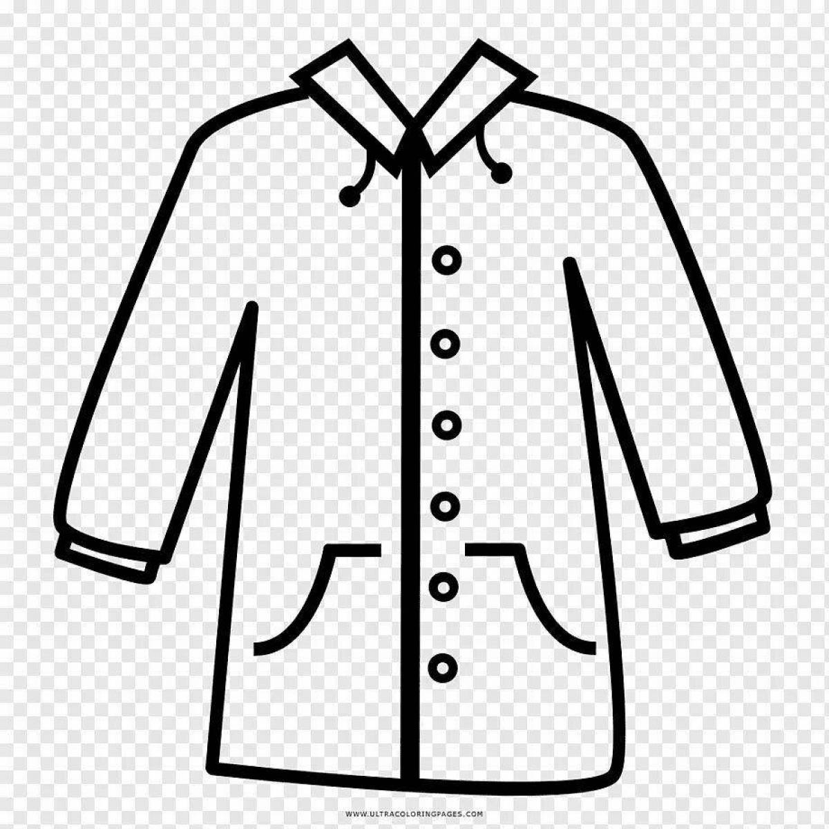Coloring page stylish coat for kids