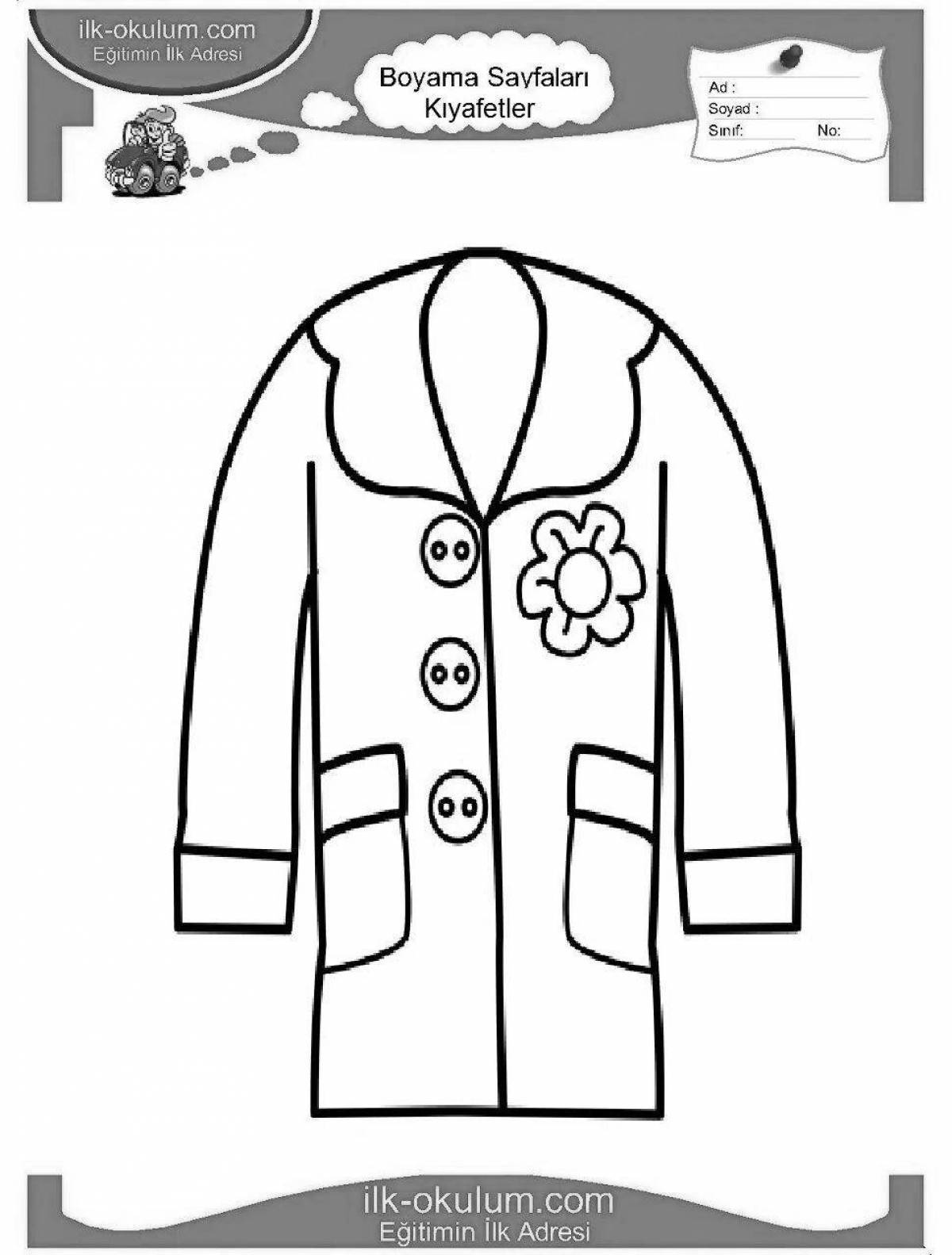 Раскраска классное пальто для детей