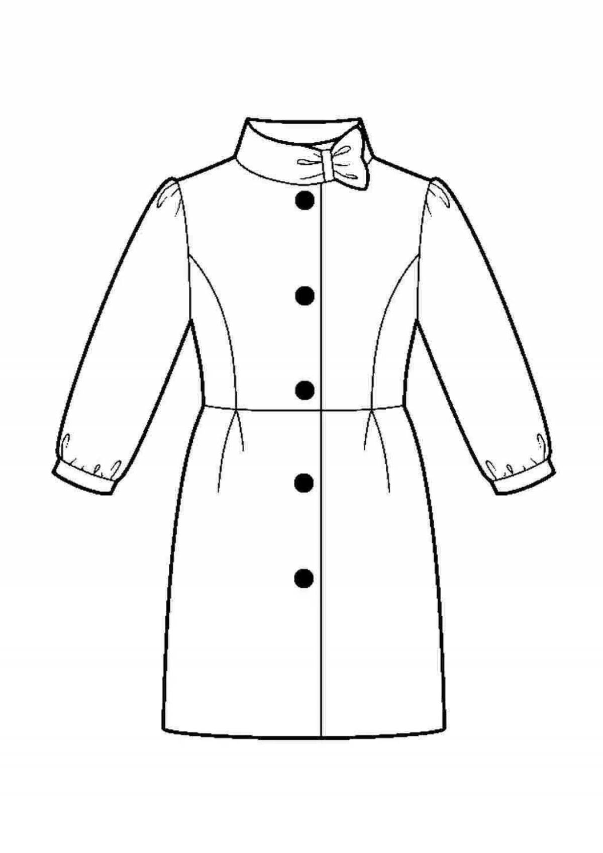 Coloring page fashion coat for kids