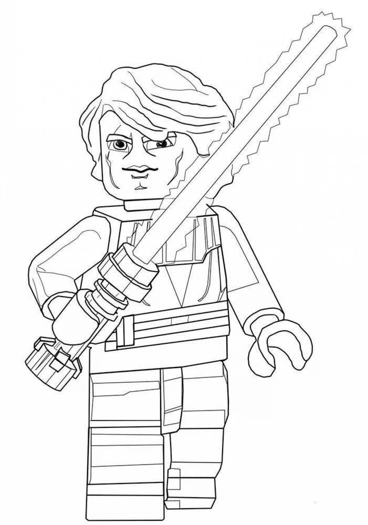 Playful lego star wars coloring page