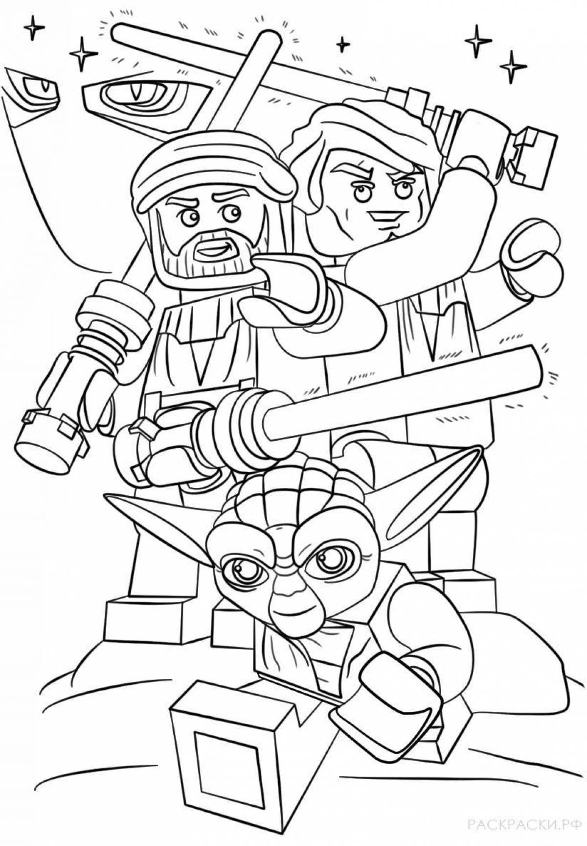 Bright lego star wars coloring page