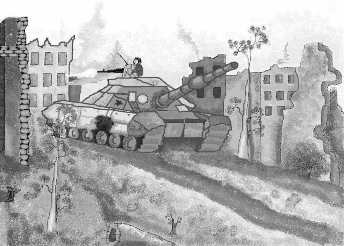 Иллюстрационная раскраска дня сталинградской битвы