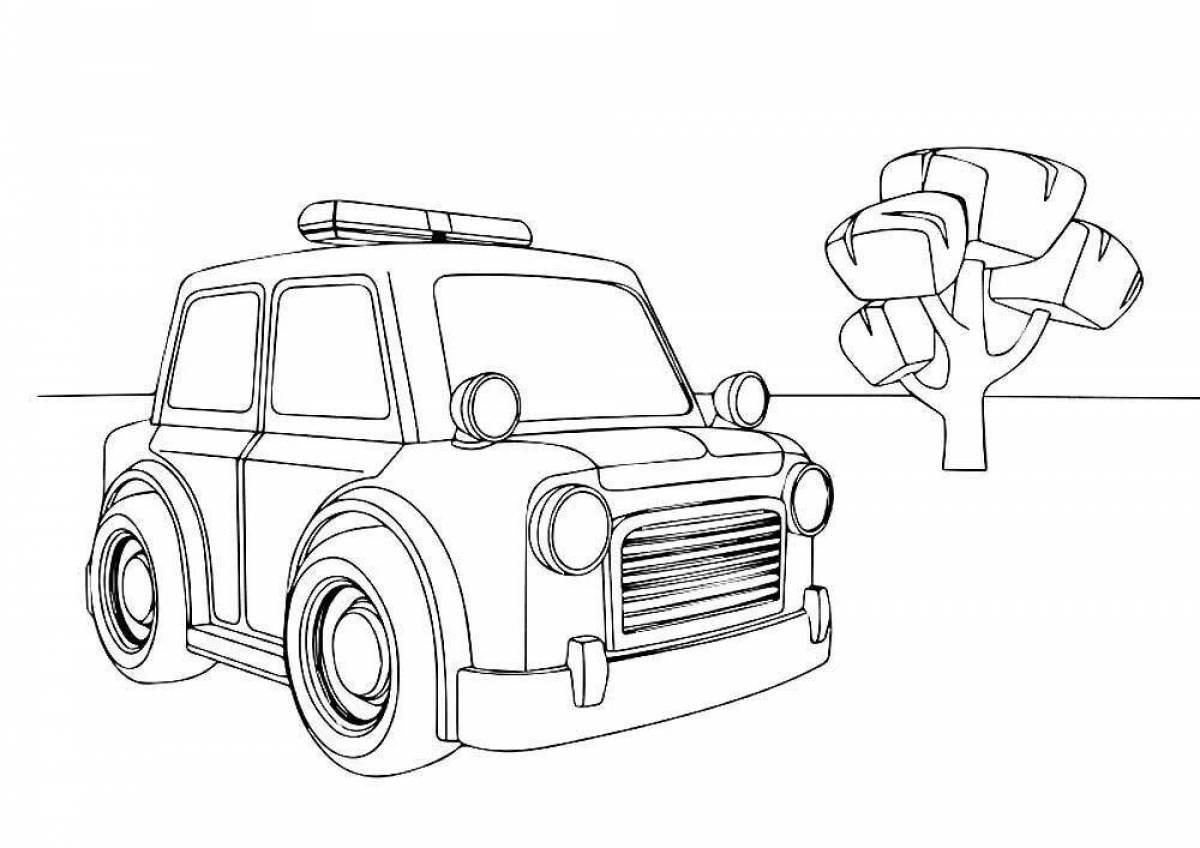 Adorable lion truck coloring book for kids