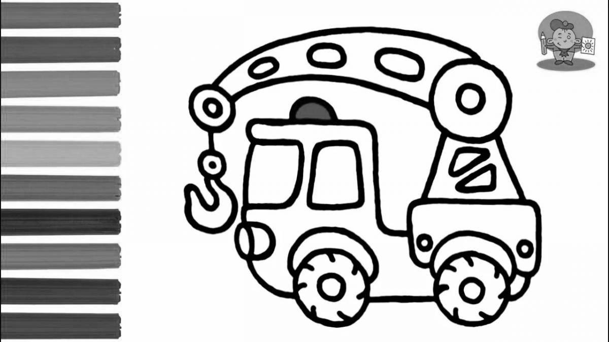 Cute lion truck coloring book for kids