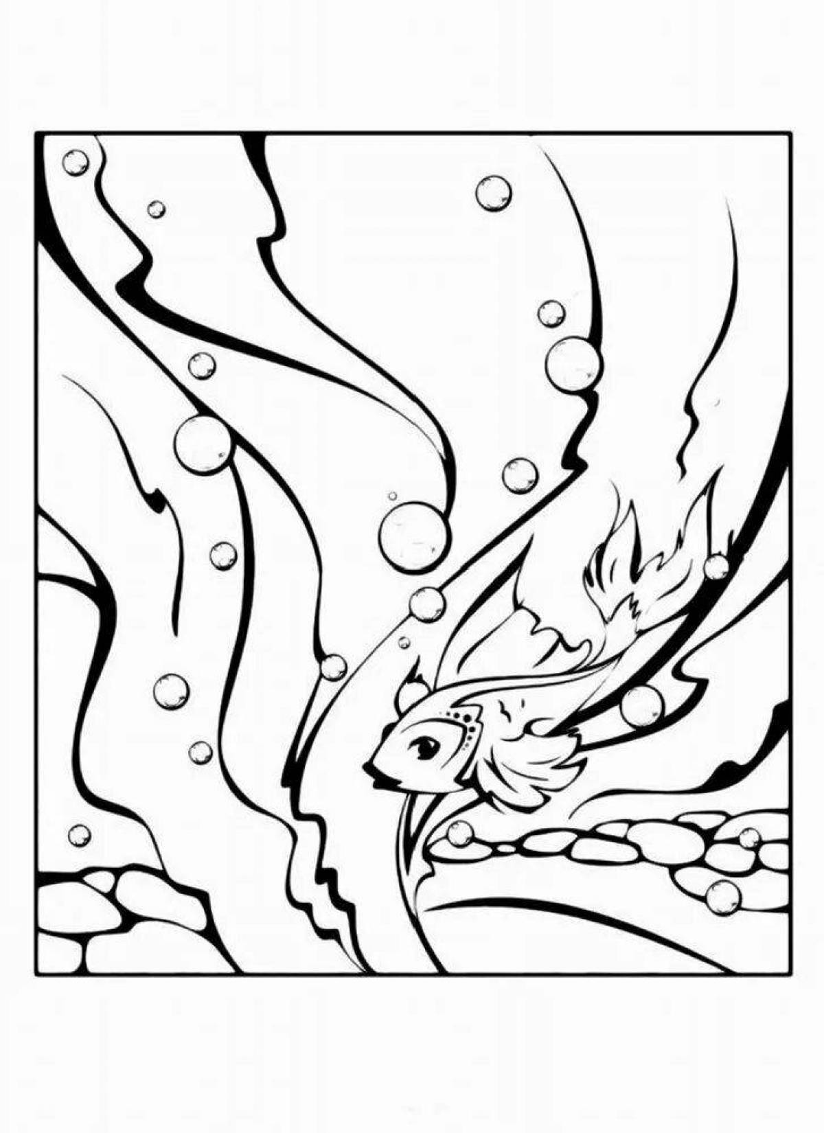 Delightful goldfish story coloring page