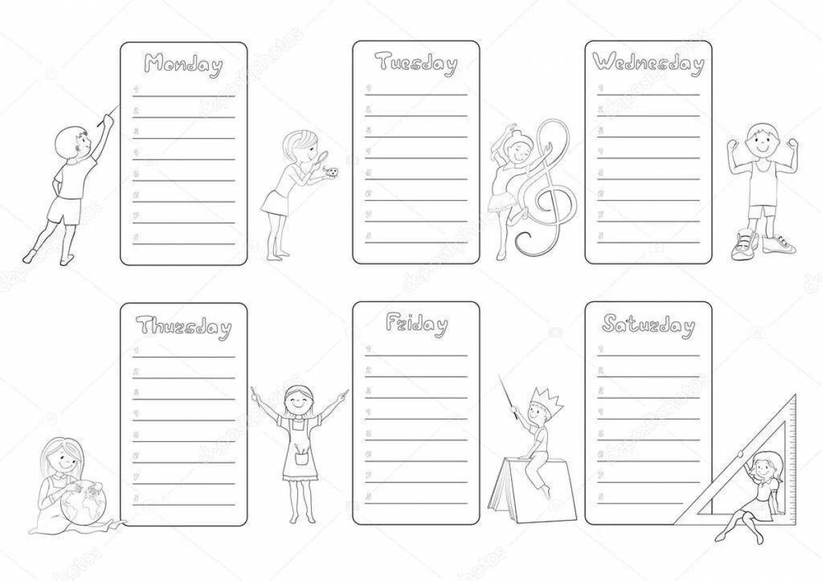 Lesson timetable template