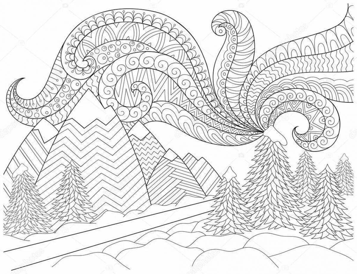 Adorable northern lights coloring book for kids