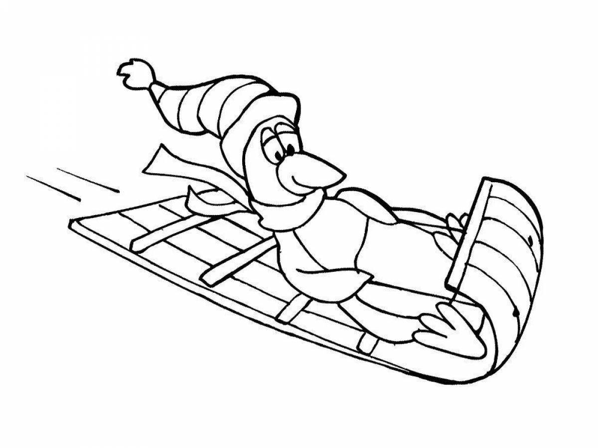 Amazing sleigh coloring book for kids
