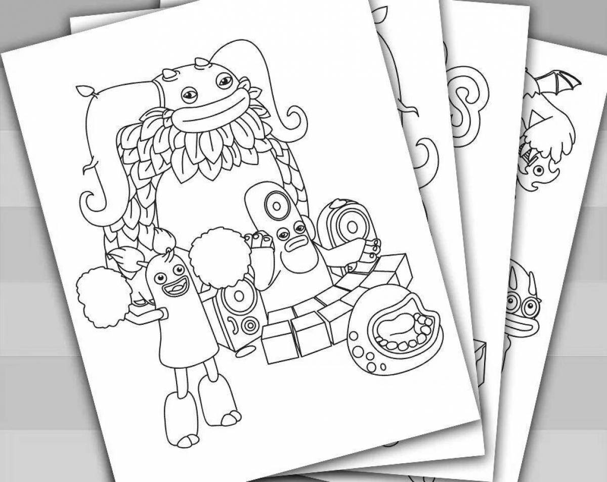 Wonderful singing monsters coloring pages for kids