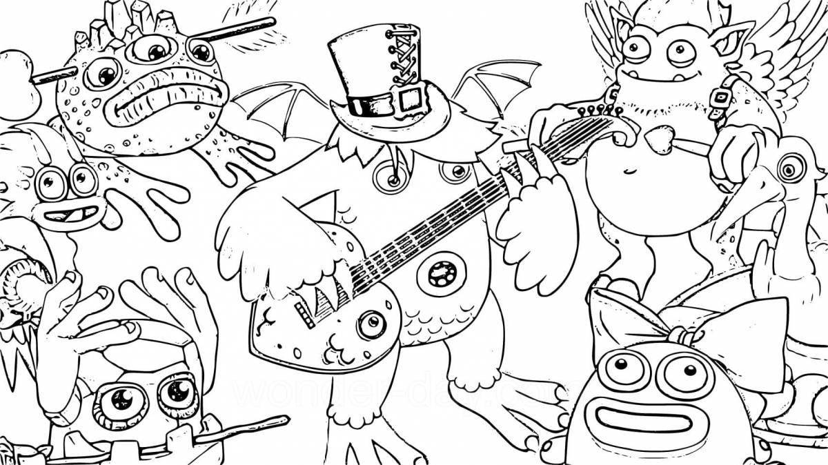 Awesome singing monster coloring pages for kids