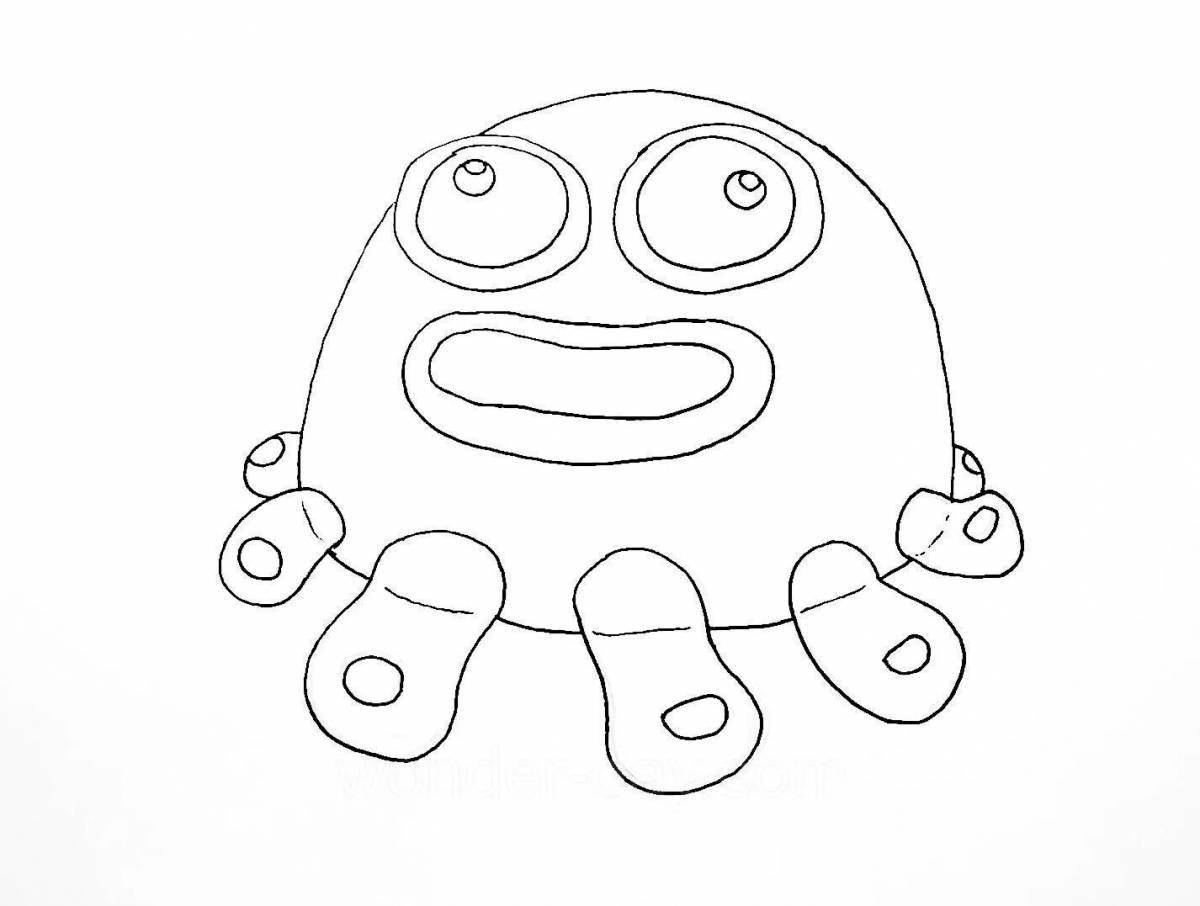Multicolor singing monsters coloring pages for kids