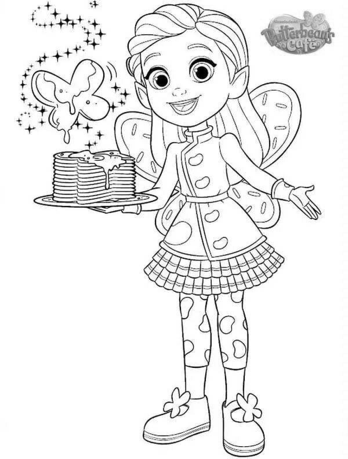 Colorful cafe butterbean coloring page