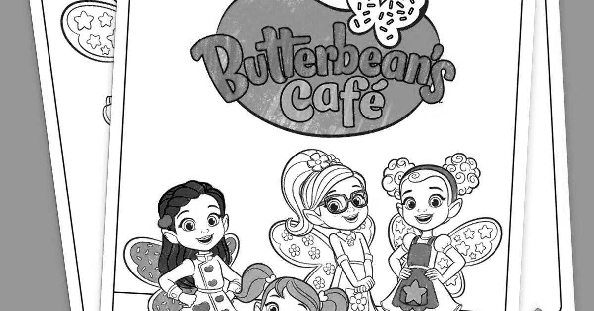 Fun cafe butterbean coloring page