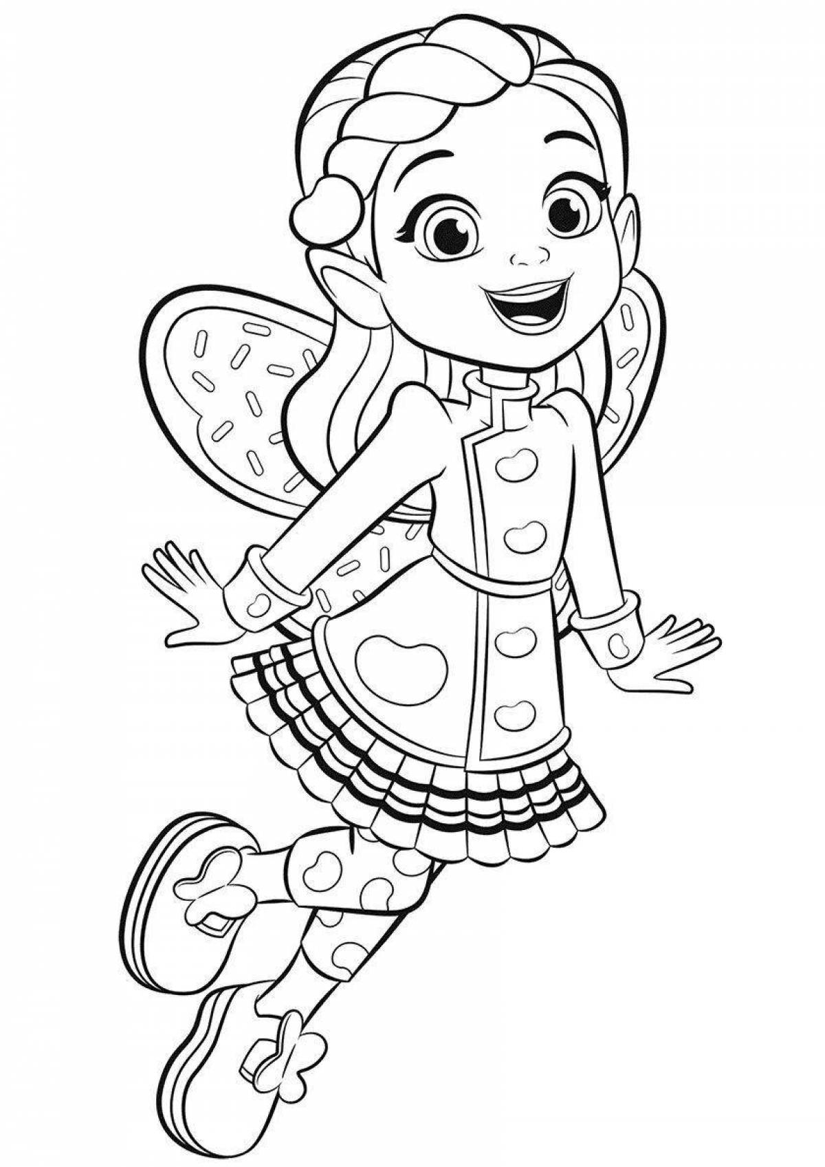 Cute butterbean cafe coloring page