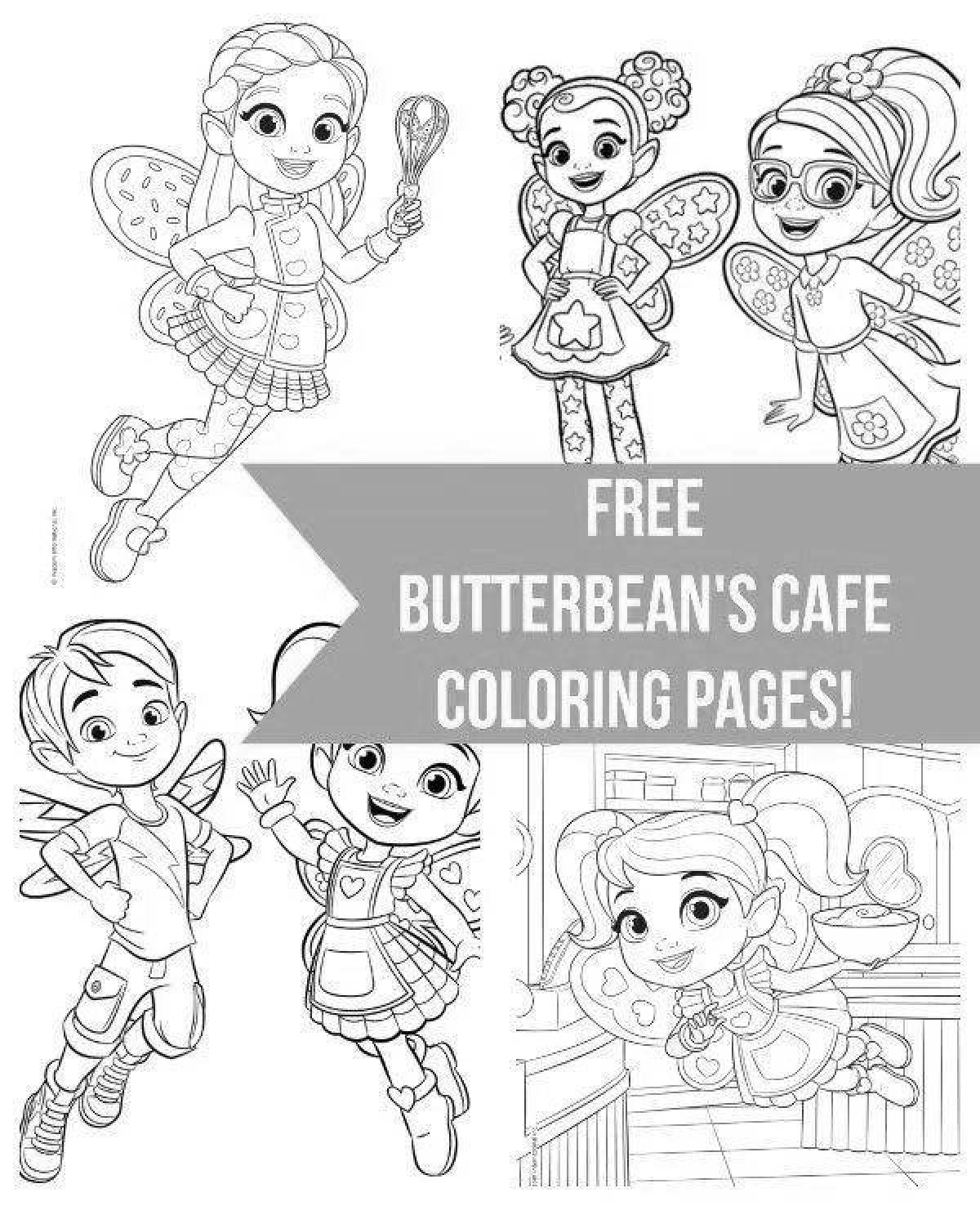 Fun coloring cafe butterbean