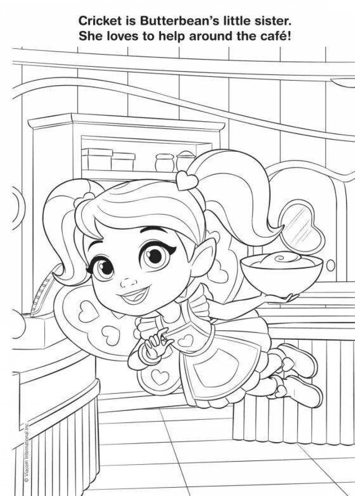 Cafe butter bean coloring page