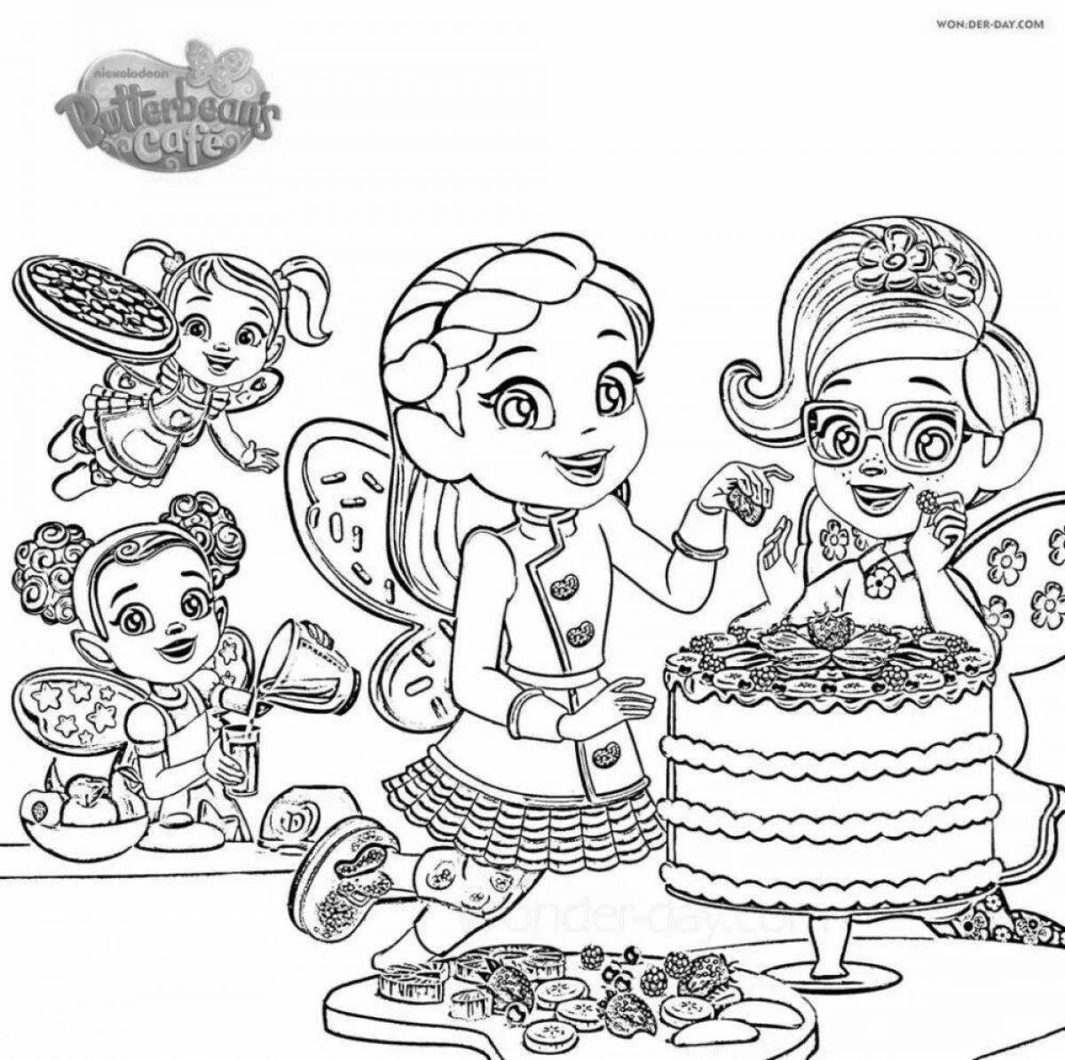 Color-laden cafe butterbean coloring page