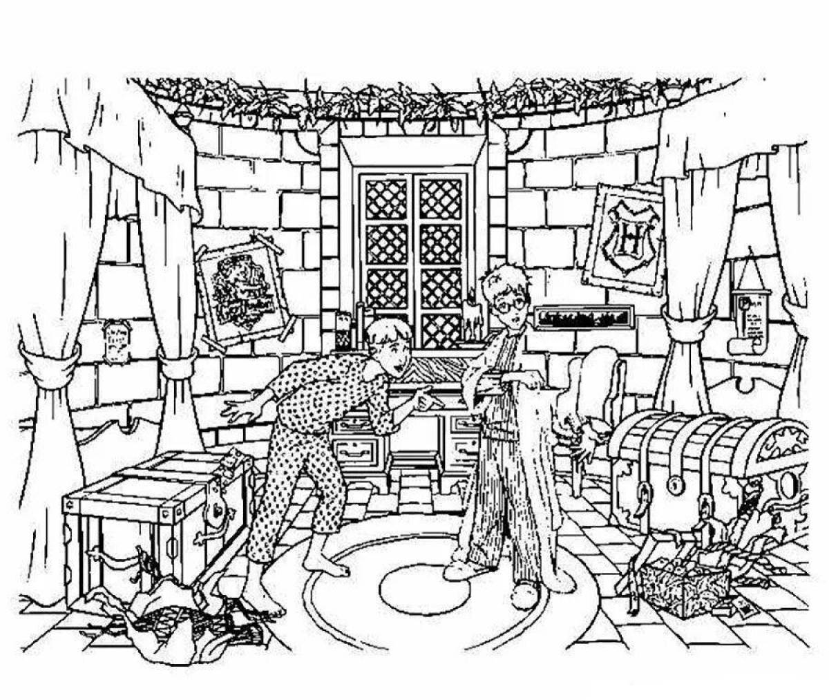 Large harry potter and philosopher's stone coloring page