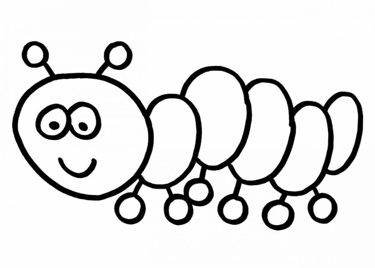 Adorable caterpillar coloring book for 3-4 year olds