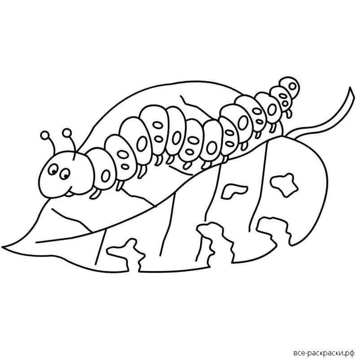 Coloring caterpillar for preschoolers