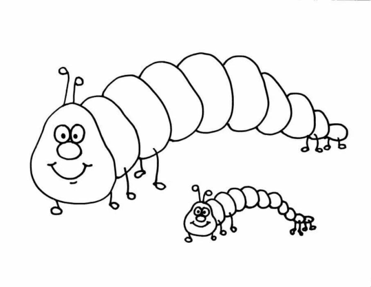 A funny caterpillar coloring book for kids