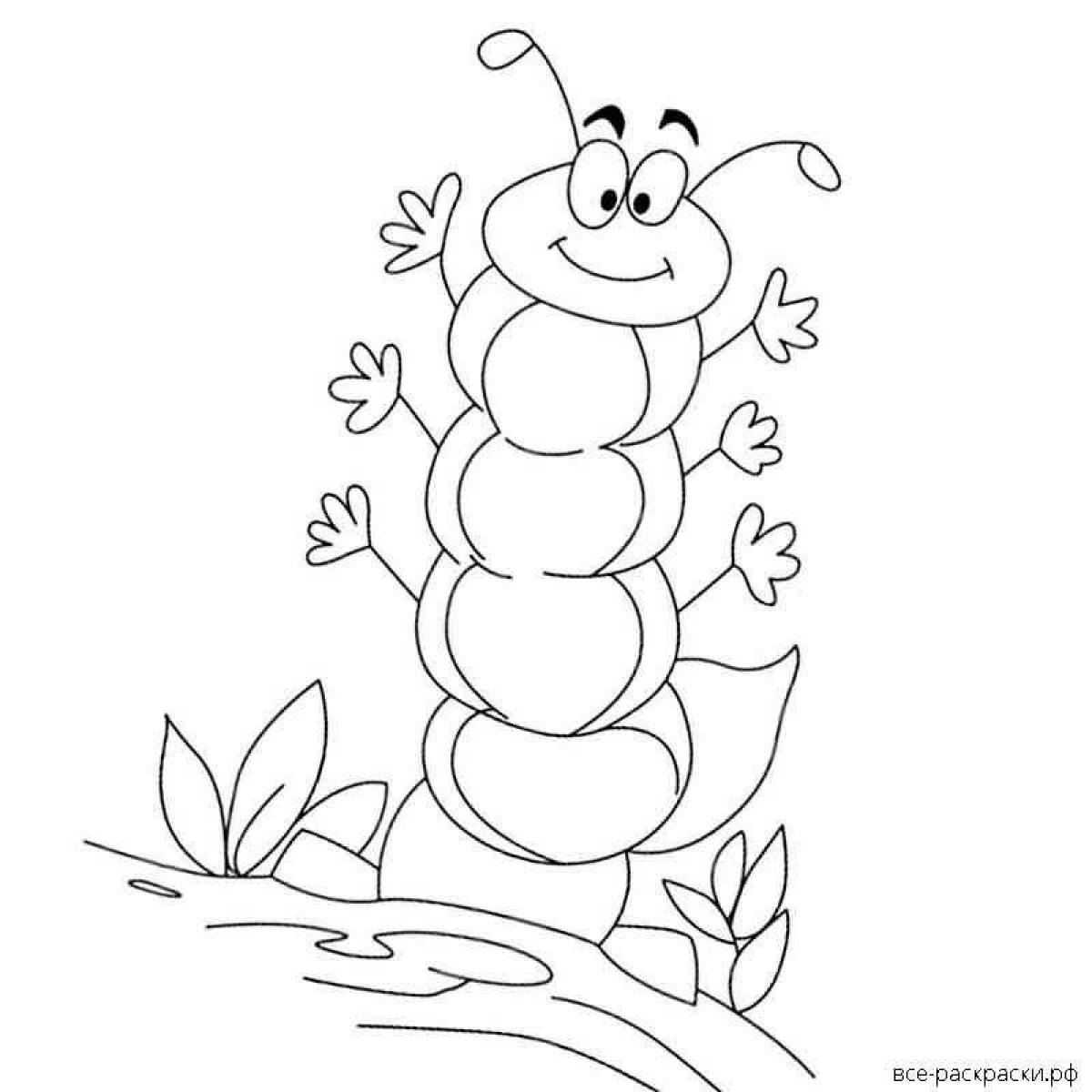 Adorable caterpillar coloring book for kids