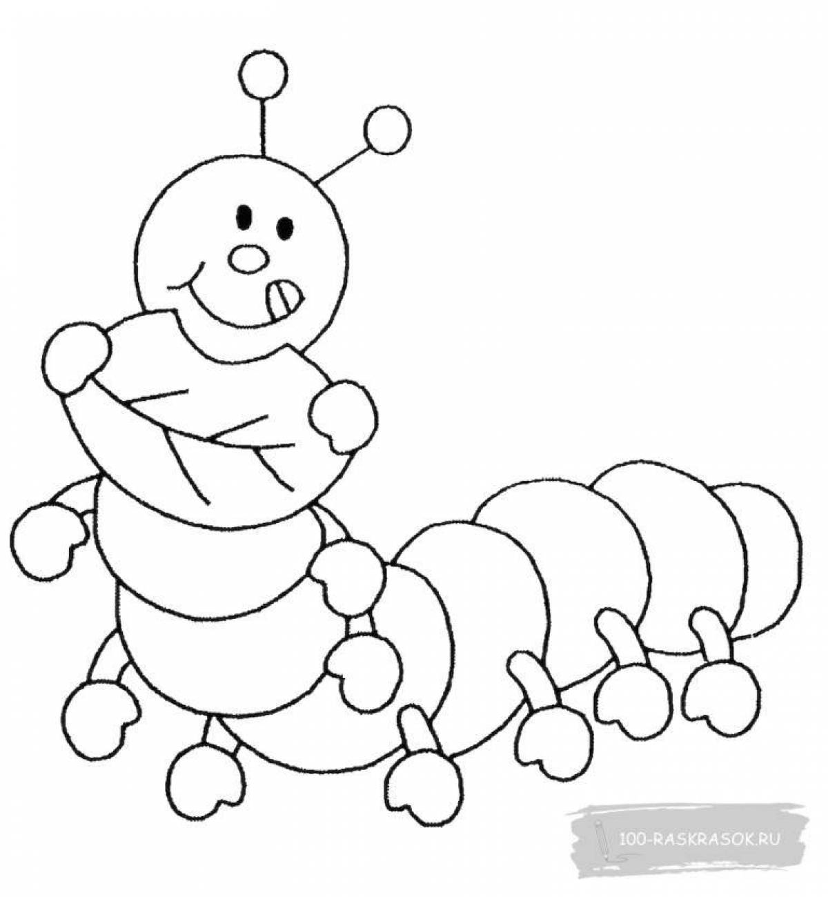 Glorious caterpillar coloring page for preschoolers