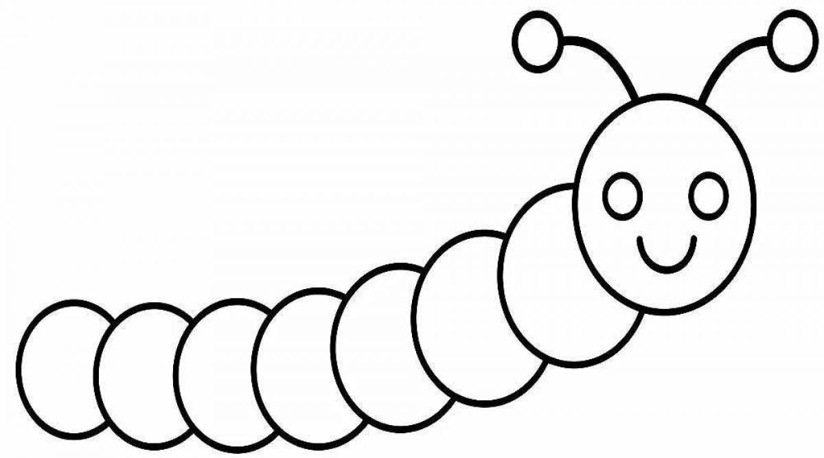 Cute caterpillar coloring book for little students
