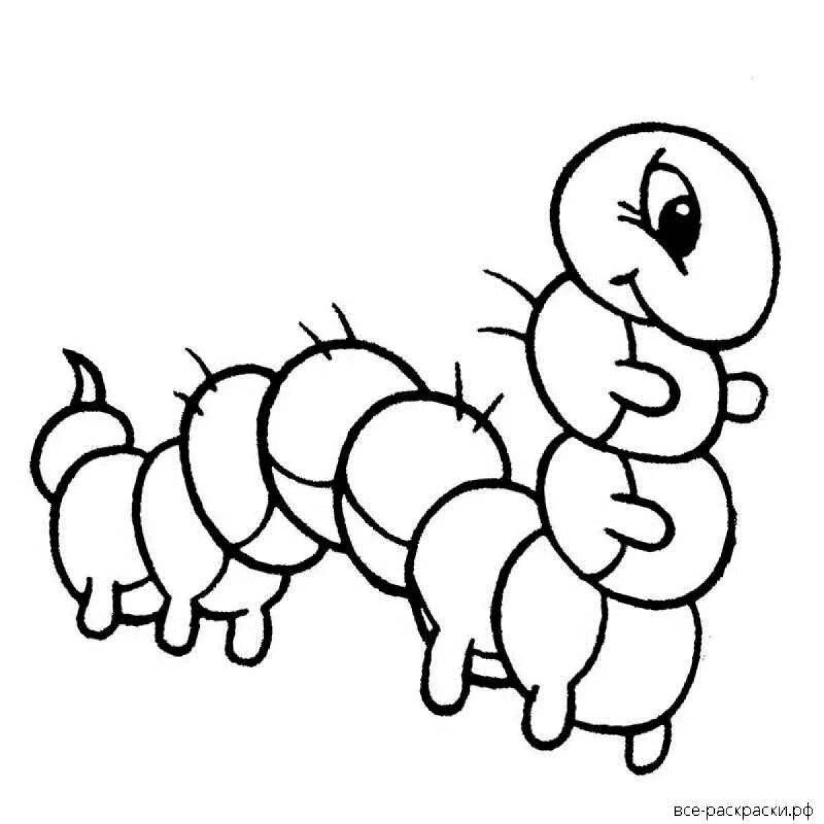 Fun caterpillar coloring book for 3-4 year olds