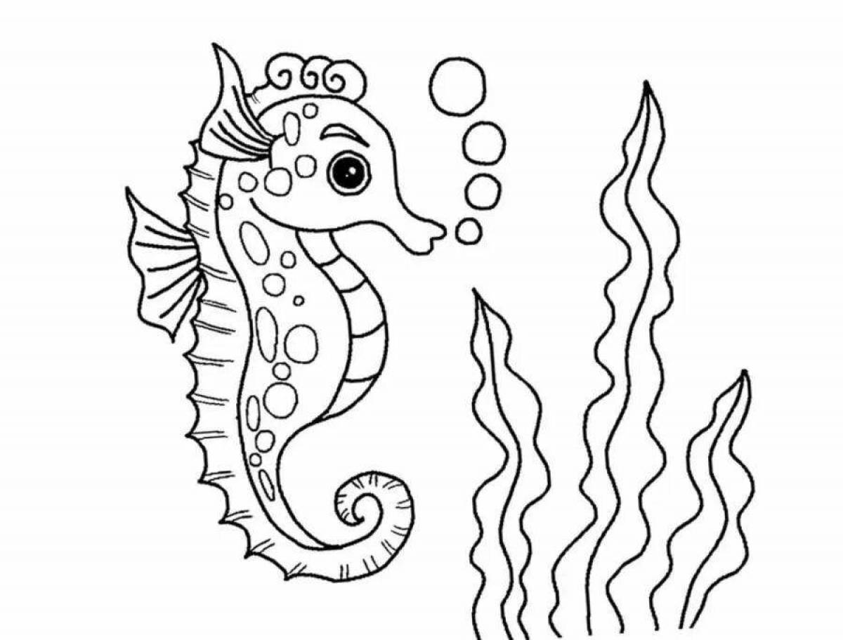 Fun marine life coloring book for 6-7 year olds