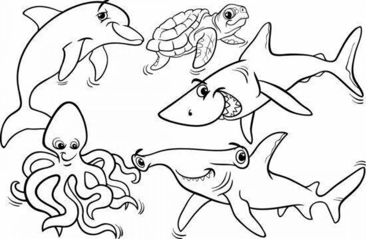 Потрясающие раскраски морской жизни для детей 6-7 лет