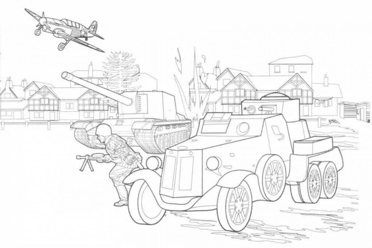 Fabulous war coloring book for kids 6-7 years old