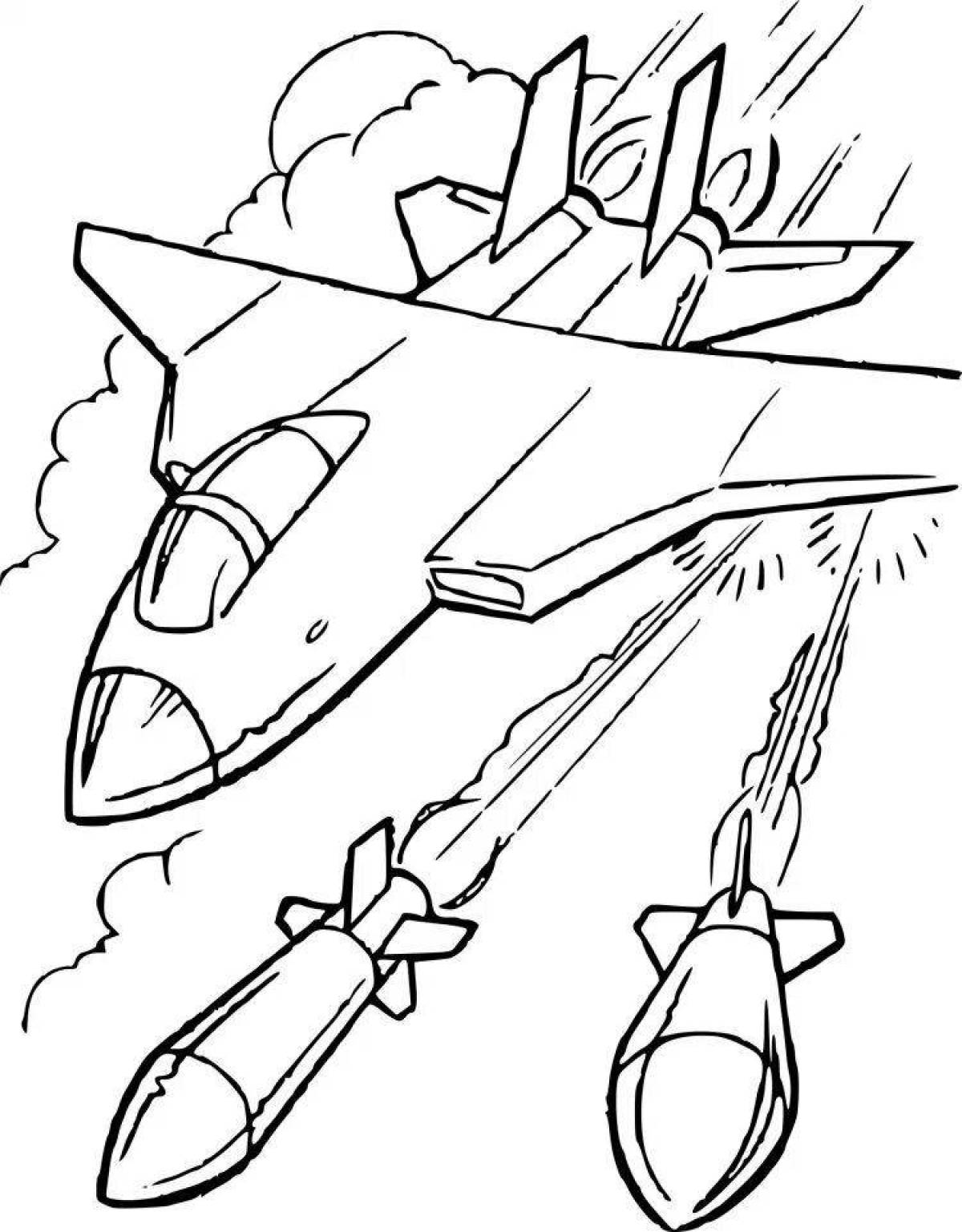 Joyful military coloring book for 6-7 year olds
